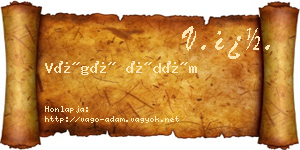 Vágó Ádám névjegykártya