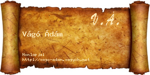 Vágó Ádám névjegykártya